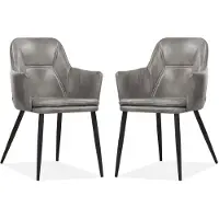 MX Sofa Venz Stuhl, Farbe Hellgrau (Set mit 2 Stühlen)