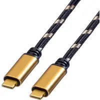 Roline GOLD USB4 Gen3x2 Kabel, C–C, ST/ST, 8K UHD-2, 40Gbit/s, 100W, schwarz / gold, 1 m