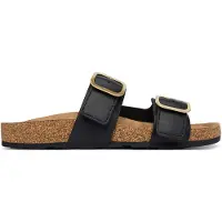 Tommy Hilfiger Pantoletten Leather Double Strap Cork Sandals FW0FW09118 Schwarz 40
