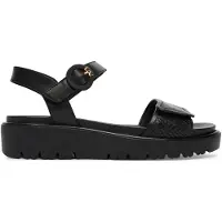 Ara Keilsandalette "BILBAO", Damen, Gr. 41, Leder, schwarz, Glattleder, Leder, Reptilienprägung, Schuhe Keilsandalette, Plateau, Riemchensandale mit Klettverschlüsse, G-Weite