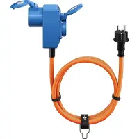Goobay Camping Adapterleitung 1.5 m IP44 Schukostecker CEE-Buchse orange