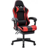 Delman Bürostuhl Gaming Stuhl Gaming Sessel Ergonomischer Gamer Stuhl mit Fußstütze Kopfstütze Gaming Chair 0060RD