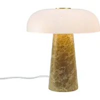 DFTP Tischleuchte Glossy, beige/weiß, Höhe 24 cm, Marmor/Glas