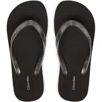 Calvin Klein Moderner Damen Zehentrenner schwarz mit stylischem Logo-Druck