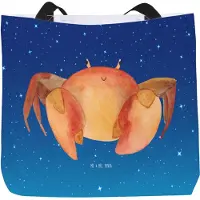 Mr. & Mrs. Panda Schultasche Sternzeichen Krebs - Sternenhimmel Blau - Geschenk, Tasche, Geburtstag Juni, Meerestier, Beutel, Astrologie, Stoffbeutel, Laptoptasche