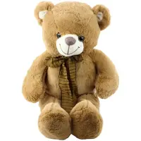 Leantoys Lean Plüsch-Maskottchen Teddybär Zum Knuddeln Mit Brauner Streifendecke 60Cm