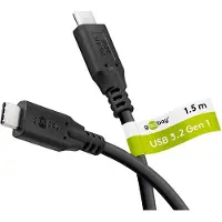 Goobay USB-C-Kabel, 3 m, schwarz, 60 W, 3 A, 5 Gbit/s, USB 3.2, Power Delivery