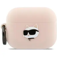 Karl Lagerfeld Silikonhülle Chaupette Head 3D für AirPods Pro 3, Rosa