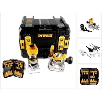 DeWalt DCW 604 NT Akku Kombifräse 18V 55mm + Fräser Set 12 tlg. in TSTAK - ohne Akku und Ladegerät