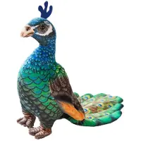 Tinisu Blauer Pfau Kuscheltier - 28 cm Plüschtier Pfau Stofftier
