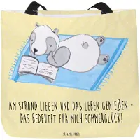 Mr. & Mrs. Panda Reisetasche Sommerglück - Gelb Pastell - Geschenk, Frühling, Statement-Tasche, Stoffbeutel, Sommerferien, Strand, Wetter während des Jahres, Summer Vibes