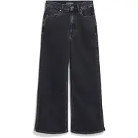 Armedangels MURLIAA CROPPED WIDE JEANS | recycelter Baumwoll Mix Comfort Stretch - schwarz (28-32)