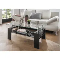 Freiraum Couchtisch >5/216-05< in Tischplatte Klarglas, Gestell MDF - 100x45x60cm (BxHxT)