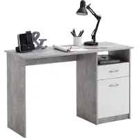 Preisbrecher Schreibtisch >JACKSON< in Beton LA-weiß - 123x76,5x50cm (BxHxT)