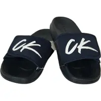 Calvin Klein Hausschuhe Mann Meer oder Pool mit Klettverschluss Swimwear CK Artikel KM0KM00499 SLIDE, EUR 37/38 - UK 4.5/5 - USA 5.5/6 - CM 23/23.5, Gomma 100%