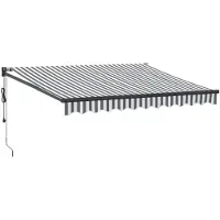 Syfax Markise Einziehbar Anthrazit und Weiß 3x2,5 m Stoff & Aluminium