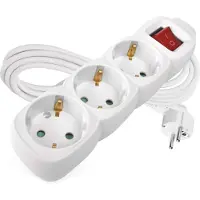 Emos Pagarinatajs SCHUKO ar sledzi - 3 ligzdas 3m 1 5mm