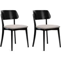 Konsimo Esszimmerstühle 2 St VINIS Gestell aus Massivholz, Beige, Stoff/Holz, Modern, 47x80,5x45 cm
