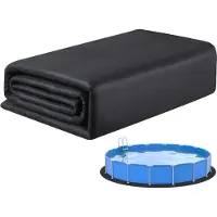 Vevor 12 ft runde Poolfolienunterlage, Poolfolienunterlage für Aufstellpools, extra dicke Poolmatte, verhindert Durchstiche, Unterlage aus recyceltem Geotextilmaterial, verlängert die Lebensdauer der Folie