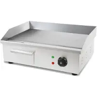 VERTES Grillplatte Bratplatte Plancha Grill Elektrisch 3000W aus Edelstahl Grillfläche Flach 55x35cm, Thermostat, Temperatur 50-300°C