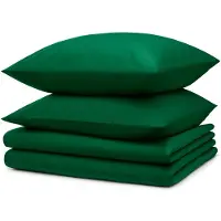 Blumtal Bettwäsche 2x 135x200cm + 2x Kissenbezug 80x80cm - Mikrofaser Bed Sheets 135x200cm - 4-er Set Bettwäsche Dunkelgrün