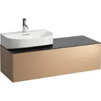 Laufen SONAR Schubladenelement, 1 Schublade, passend zu Waschtisch H816341, H816342, Ausschnitt links für den Waschtisch, H4054520341411, Farbe: Kupfer/ Nero Marquina