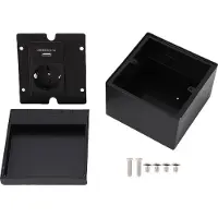 Gistuch Bodeneinbau-Steckdosenkasten, wasserdicht, flaches Edelstahl-Set mit USB-Steckdose mit 2 Zinkenlöchern, Schwarz