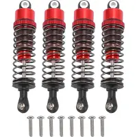 Gistuch 4 PCs 75 mm RC -Autoöl -Stoßdämpfer Aluminiumlegierung Dämpfer für 1/10 -Skala -Autos rot