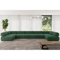 ALTDECOR Modulares Sofa Ecksofa in U-Form - Garvo-U3 - 475x190x70 cm Grün Corner modular Sofa Eckcouch Couch Wohnlandschaft Cauchsofa Polstersofa