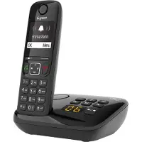 Gigaset AS690A, Analoges/DECT-Telefon, Kabelloses Mobilteil, Freisprecheinrichtung, 100 Eintragungen, Anrufer-Identifikation, Schwarz
