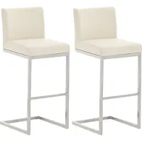BellaFurn 2er-Set Barhocker – Barhocker – Stabilität aus Edelstahl und Komfort aus Kunstleder