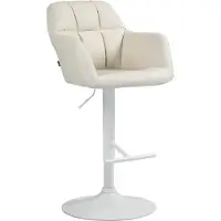 BellaFurn Barhocker Kunstleder creme - Hocker - Höhenverstellbar - Komfort und elegantes Design