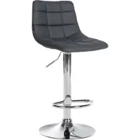 BellaFurn Verstellbarer Barhocker aus Kunstleder – Barhocker – Komfort und 360°-Drehbarkeit Option Farbe: Grau | Grundfarbe: Chrom