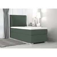 EURO-MEBLE Boxspringbett, Kinderbett SUZI MINI +Topper VISCO Jugendbett Federkern , 80x200 cm ,(Dunkelgrün: ITAKA 10)