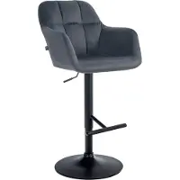BellaFurn Barhocker aus dunkelgrauem Samt, hoher Hocker, höhenverstellbar und bequem, ideal für verschiedene Barhöhen