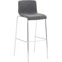 BellaFurn Barhocker im modernen Stil – Hocker – stapelbar, ergonomischer Komfort | Farbe: hellgrau, Grundfarbe: Chrom
