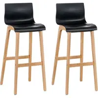 BellaFurn 2-teiliges Barhocker-Set - Barhocker - Ergonomischer Sitzkomfort, stilvoller moderner Look | Farbe: Schwarz