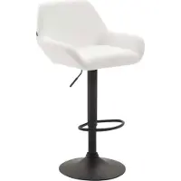 BellaFurn Barhocker Kunstleder - Hocker - 360° drehbarer Sitz, höhenverstellbar | Farbe: Weiß | Grundfarbe: Schwarz