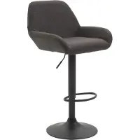BellaFurn Barhocker Stoff - Sitzhocker - Lackierte Rückenlehne - Höhenverstellbar | Farbe: dunkelgrau, Grundfarbe: schwarz
