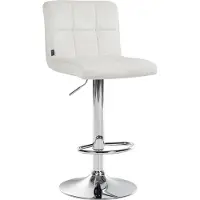 BellaFurn Samt-Barhocker – Komforthocker – verstellbar und drehbar für ultimatives einfaches Sitzen | Farbe: Creme | Grundfarbe: Chrom