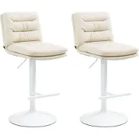BellaFurn 2er-Set Barhocker – Hocker, höhenverstellbar, Kunstleder-Design mit Fußstütze