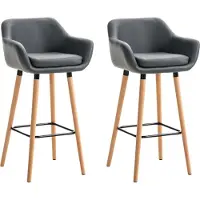 BellaFurn 2er-Set Barhocker – Kunstlederstühle – bequemes Sitzdesign