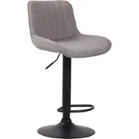 BellaFurn Stilvoller Barhocker – Hochhocker – höhenverstellbar, pflegeleichter Stoff | Farbe: Grau | Grundfarbe: Schwarz