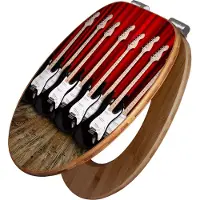 Banjado Design WC Sitz Bambus Absenkautomatik -E-Gitarren - Toilettendeckel mit Absenkautomatik Holz/hochwertiger Bambus Klodeckel/WC-Sitz für alle gängigen Toiletten [TDB2 10653]