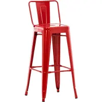 BellaFurn Klassischer Barhocker – Retro-Hocker – Ultimative Stabilität und Komfort | Farbe: Rot