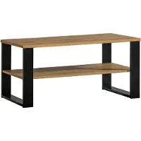 EURO-MEBLE Couchtisch LAMELO LA9 Kaffeetisch, Wohnzimmertisch, Beistelltisch [Eiche Wotan + Schwarz]