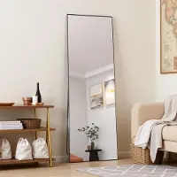 ProximaX Rechteckiger Kosmetikspiegel aus gehärtetem Glas, schwarzer Aluminiumrahmen, 165 x 60 cm, elegantes, modernes Design für Schlafzimmer oder Badezimmer
