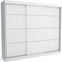 EURO-MEBLE Moderner Schiebetürenschrank BOB 250 cm (WEISS)