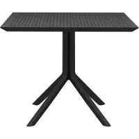 BellaFurn Tisch 80x80cm - Bisto-Tisch - Witterungsbeständiges Polypropylen, UV-beständig | Farbe: Schwarz