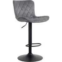 BellaFurn Barhocker mit hoher Rückenlehne – Exklusiver Sitz – Verstellbar & 360° drehbar | Farbe: Dunkelgrau. Material: Weich